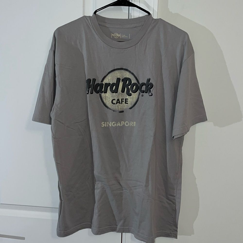 Vintage Hard Rock Cafe Singapore Save The Planet Gray XL T Shirt Slim Fit Asia